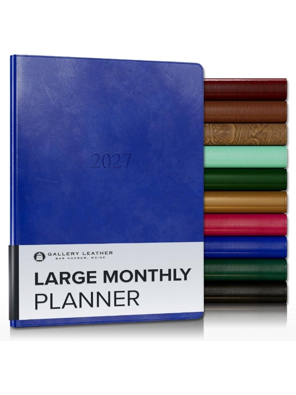 Large 2026-2027 Monthly Planner | Stylish Leather Organizer | Acadia Malibu